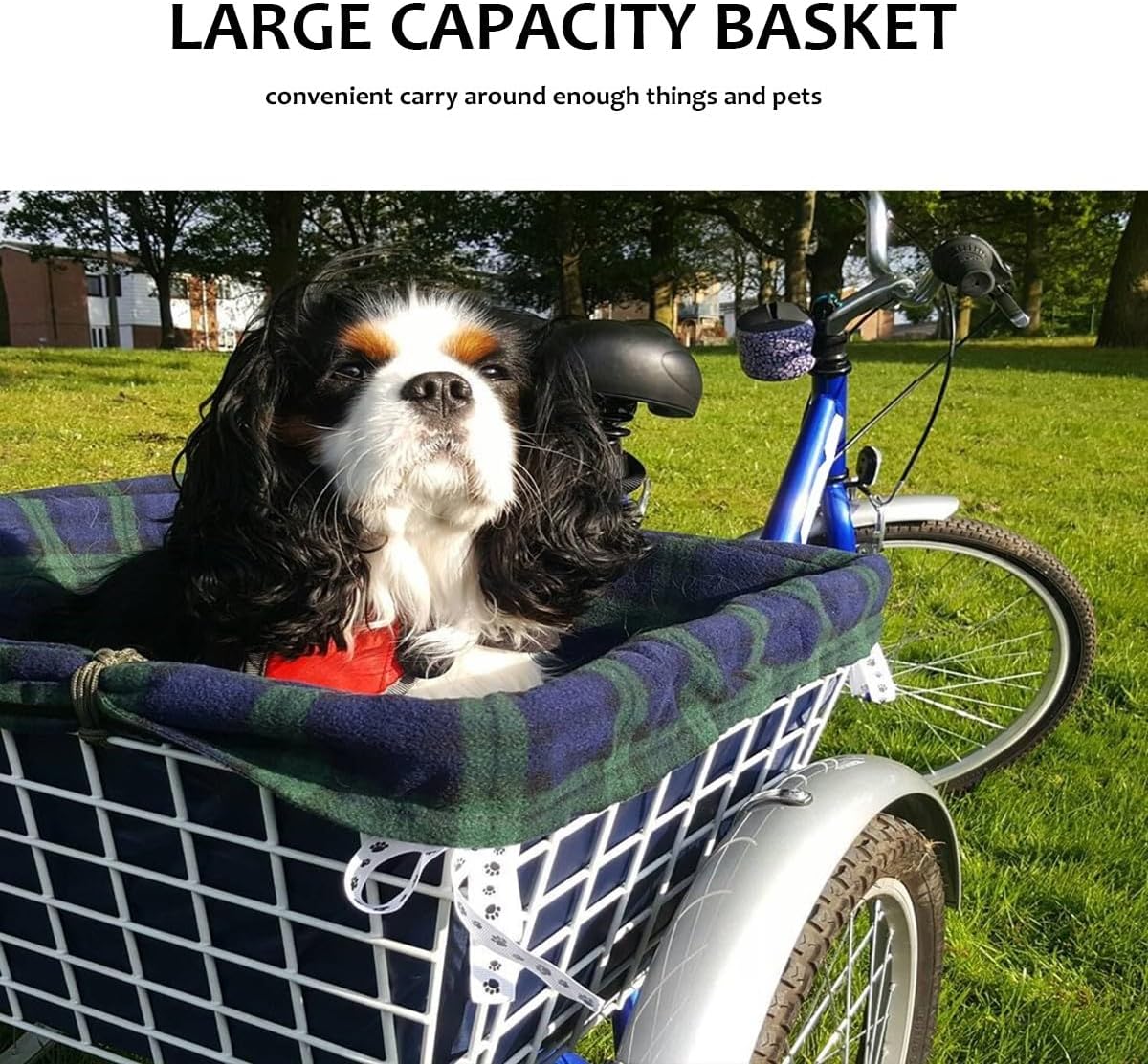 26 Inch 3-Wheel Cruiser Bicycle with Large Shopping Basket J385231
