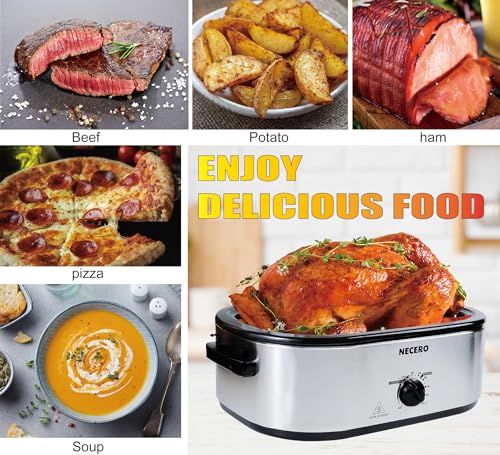 22Qt Electric Roaster Oven with Glass Lid and Removable Pan P789858
