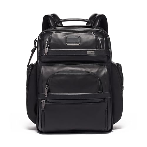 Black Leather 15" Laptop Backpack R5849