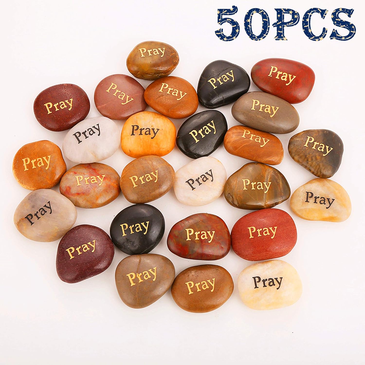 50PCS Engraved Rocks, 2"-3" each N660