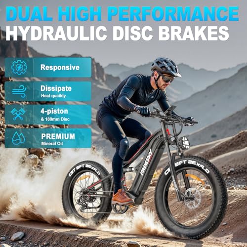 26" Fat Tire Full Suspension Electric Mountain Bike with 48V 30Ah Battery K19616