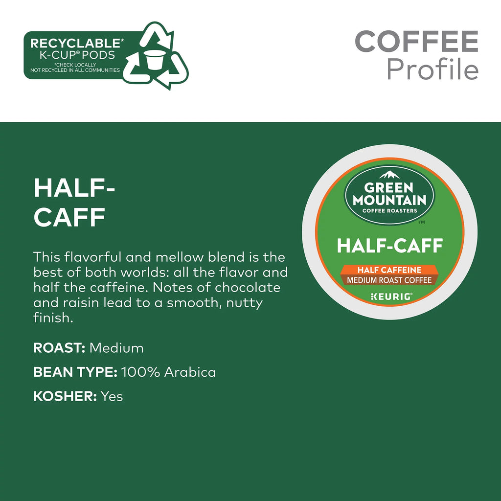 Half Caff Medium Roast Coffee K-Cup Pods, 48 Count D557745