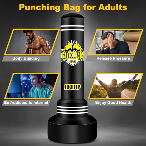70" Freestanding Inflatable Punching Bag with Stand and Gloves S874