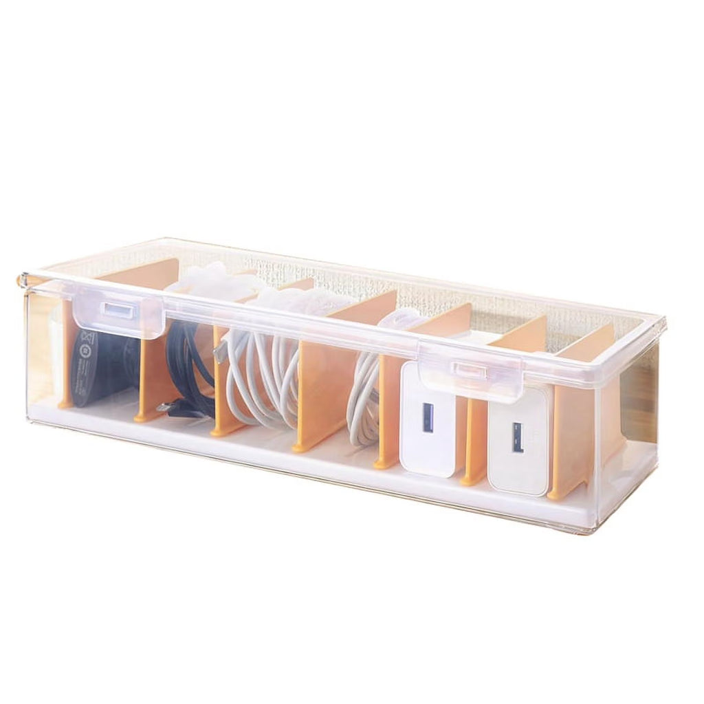 Clear Cable Organizer Box with Lid X686469