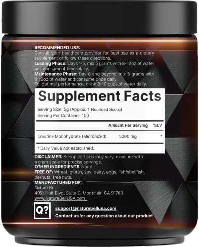 2 Pack Creatine Monohydrate Powder 500 Grams, 5000mg Per Serving, Pure Unflavored Creatine Powder Q2813