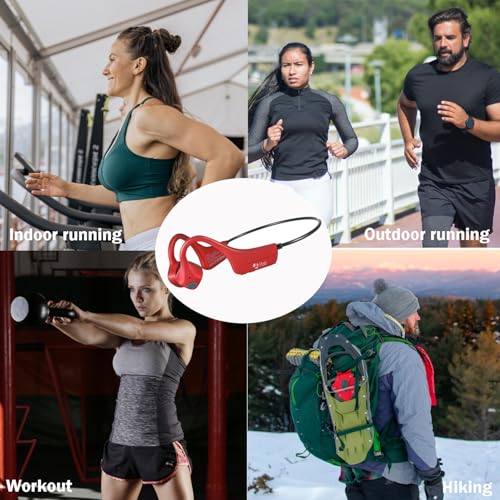 IP67 Waterproof Wireless Bluetooth 5.2 Bone Conduction Headphones with Dual Noise-Canceling Mics F417696