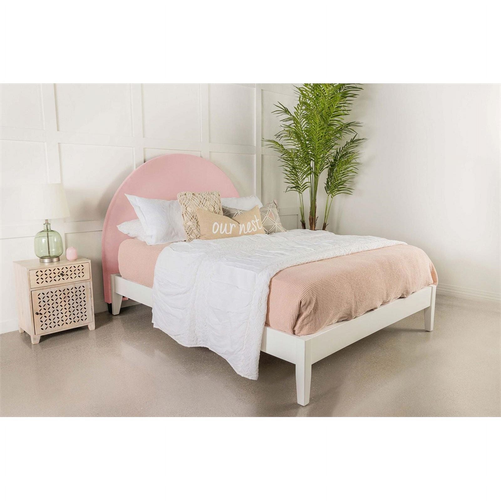 Blush Velvet Twin Headboard N89395