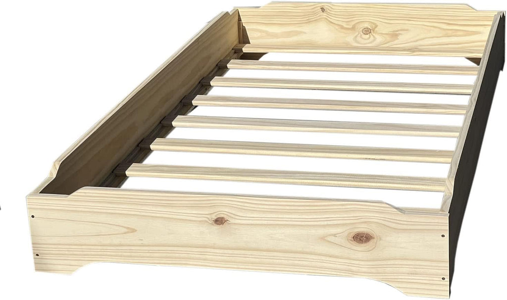 Twin over Twin Stackable Wooden Bed Frame Set of Two R2913