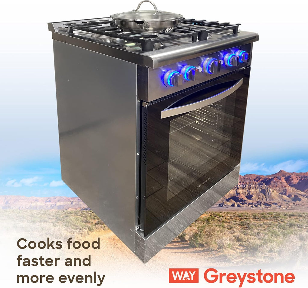 24 Inch Stainless Steel LP Gas RV Range and Cooktop Q193128
