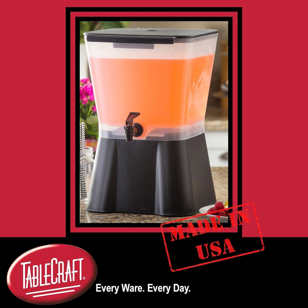 Black 5-Gallon Polypropylene Plastic Beverage Dispenser E62453