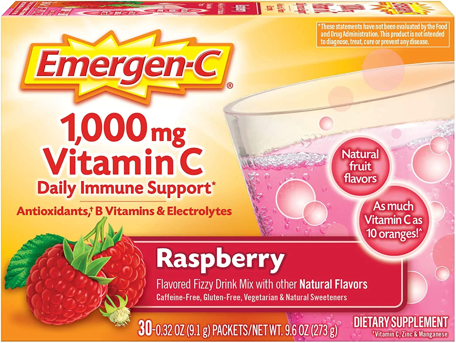 Vitamin C Raspberry 1,000 Mg 30 Packets A6278