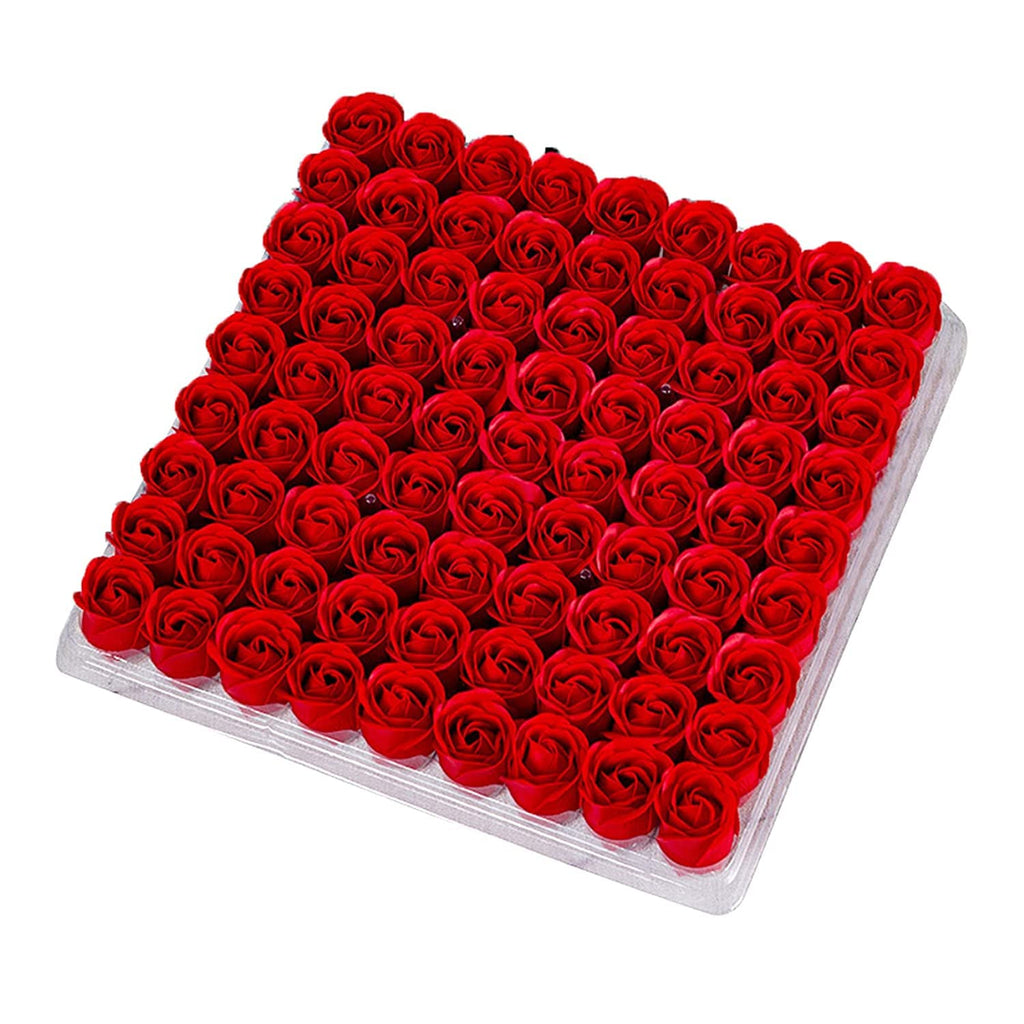 81Pcs Red Scented Bath Soap Rose Flower I2763