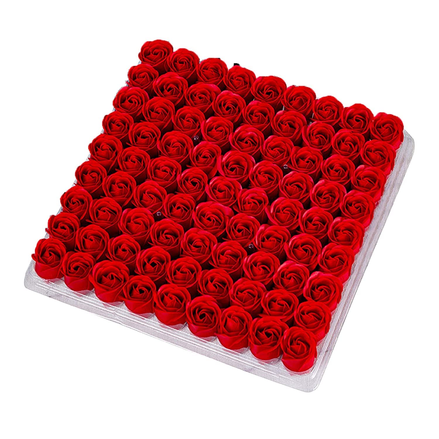 81Pcs Red Scented Bath Soap Rose Flower I2763