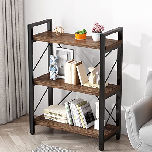 4 Tier Rustic Solid Wood Metal Bookshelf X16184