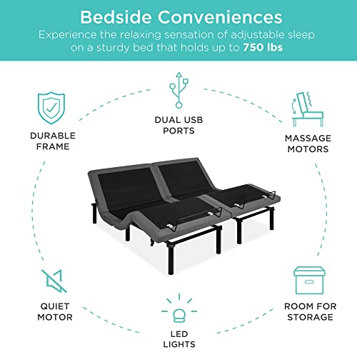 Ergonomic Twin XL Size Adjustable Bed with Wireless Remote Control F996