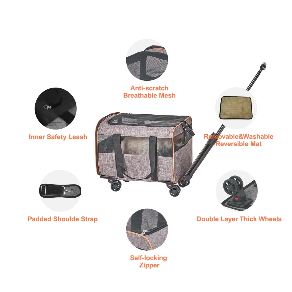 Gray Rolling Pet Vehicle S535