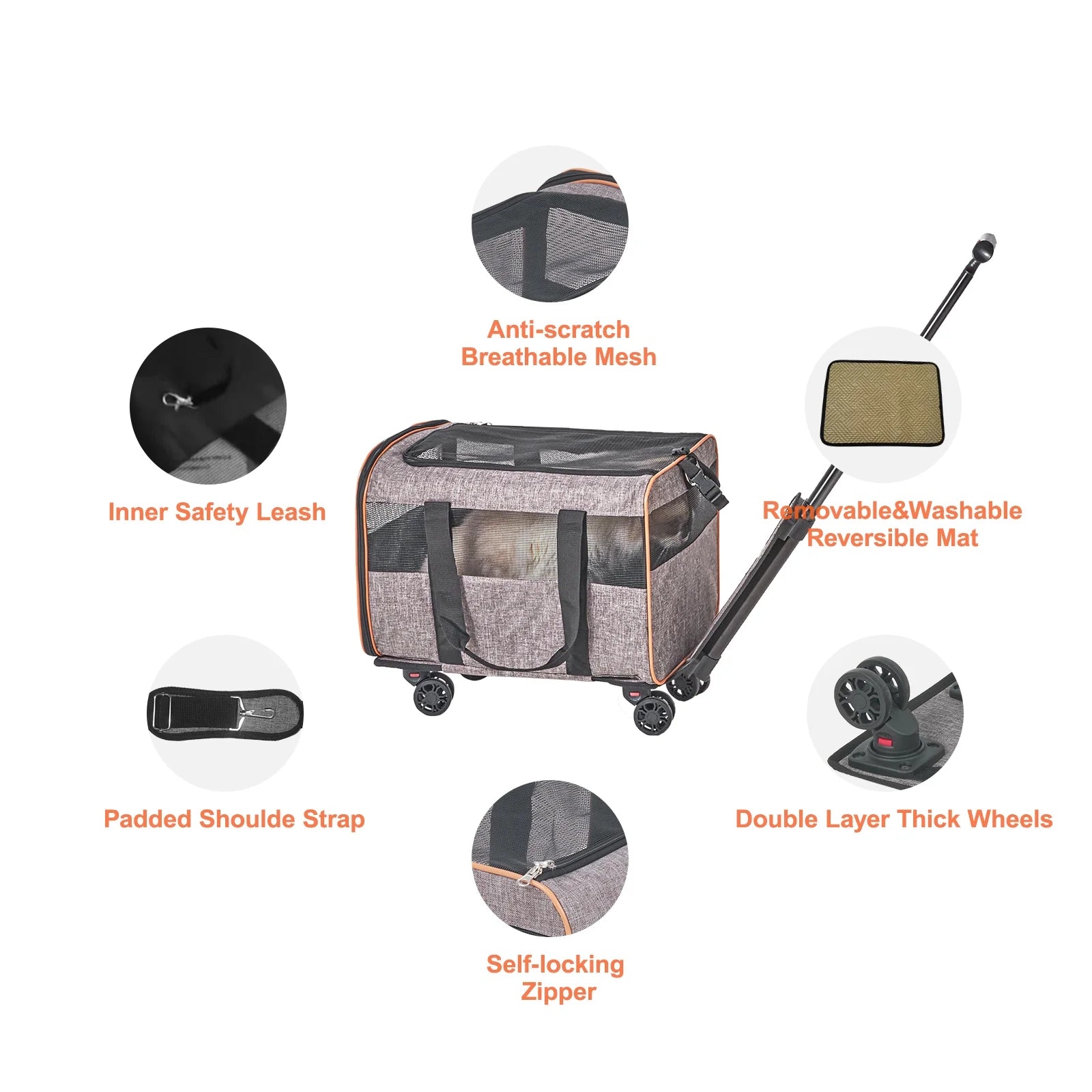 Gray Rolling Pet Vehicle S535