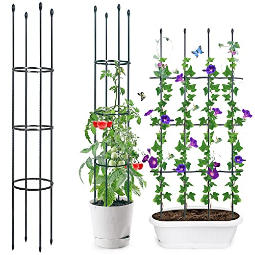 60" Tall Tomato Cage Plant Support with Plant Clips P4738