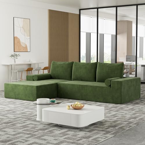 Beige White L-Shape Modular Sectional Sofa T596