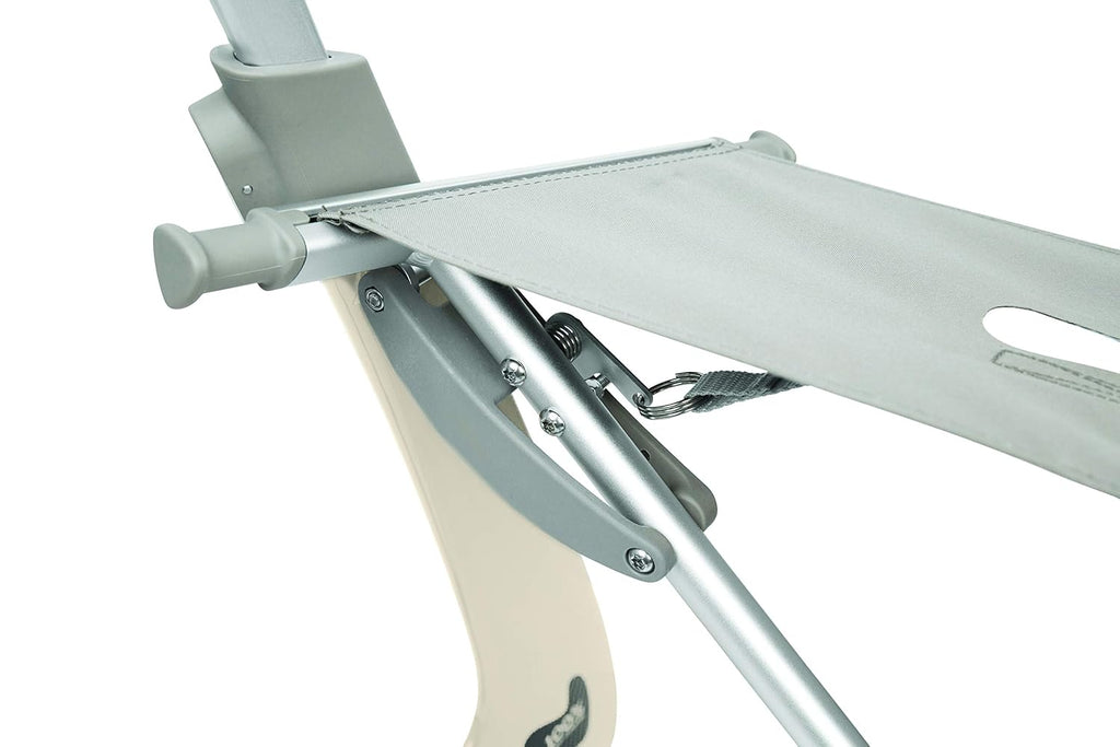 Wide Track Oyster White Rollator Walker with Organizer Bag L679
