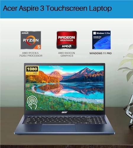 15.6" FHD IPS Touchscreen Laptop with AMD Ryzen 5 7520U, 8GB DDR5 RAM, 1TB SSD F733215
