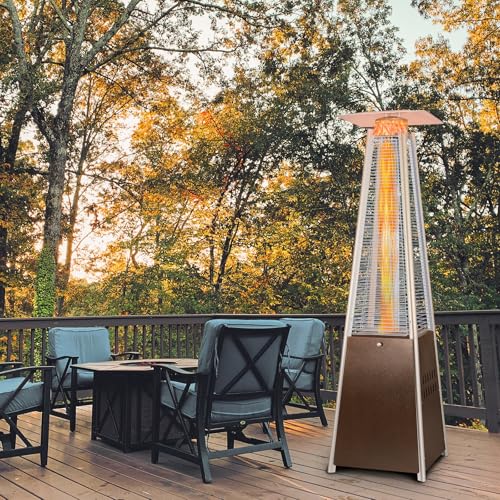 Bronze 48000 BTU Propane Patio Heater with Wheels and Cover X7707