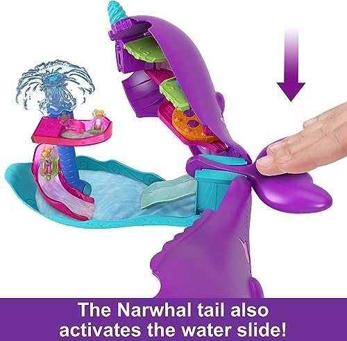 Pollyville Playset, Large Travel Toy with 4 Dolls, Car, 25+ Accessories & Storage G123125