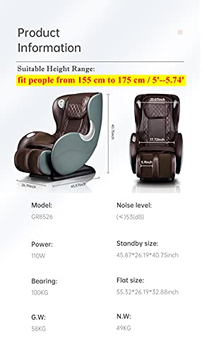 Light Grey SL Track Full Body Massage Recliner S420578