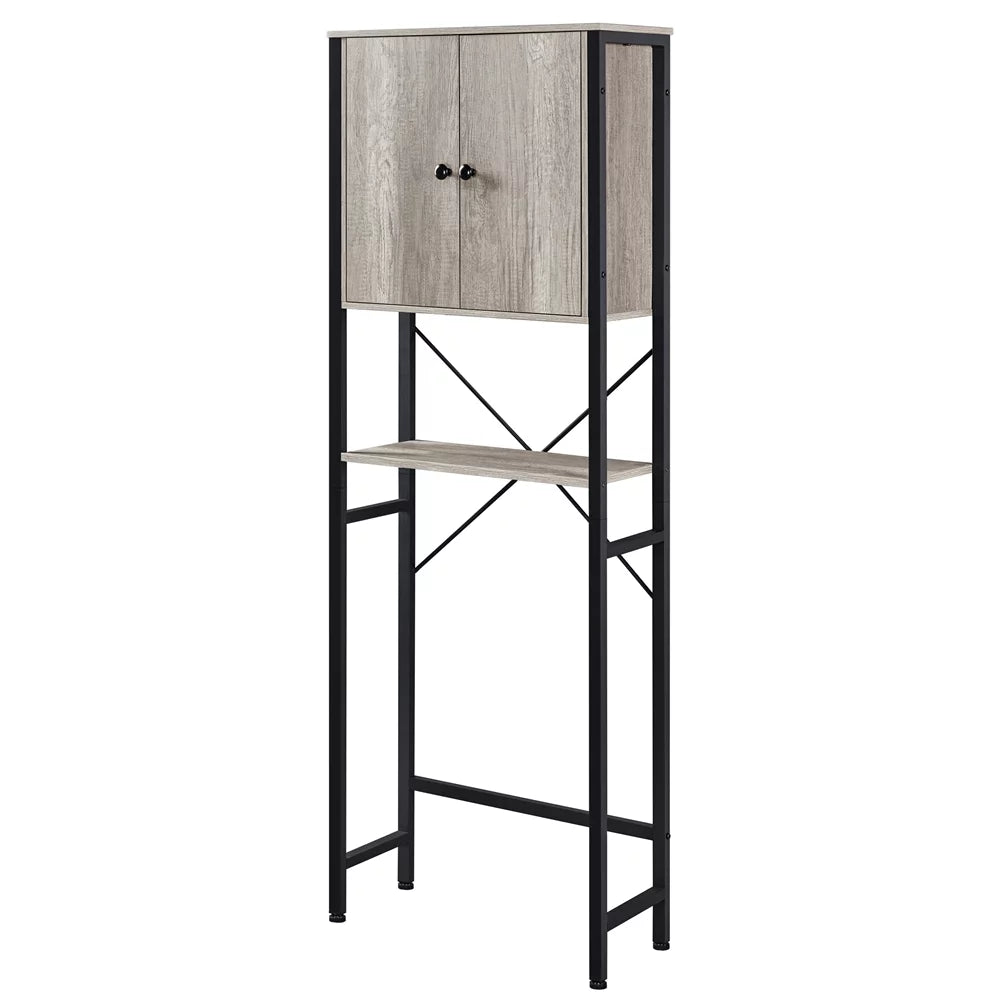 Gray 3-Tier Over the Toilet Storage Cabinet with Shelf J245927