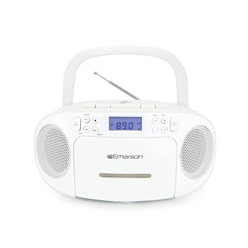 Black Portable CD Cassette Boombox with AM FM Radio J2736