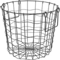 Round Iron Firewood Storage Basket (black) A812726