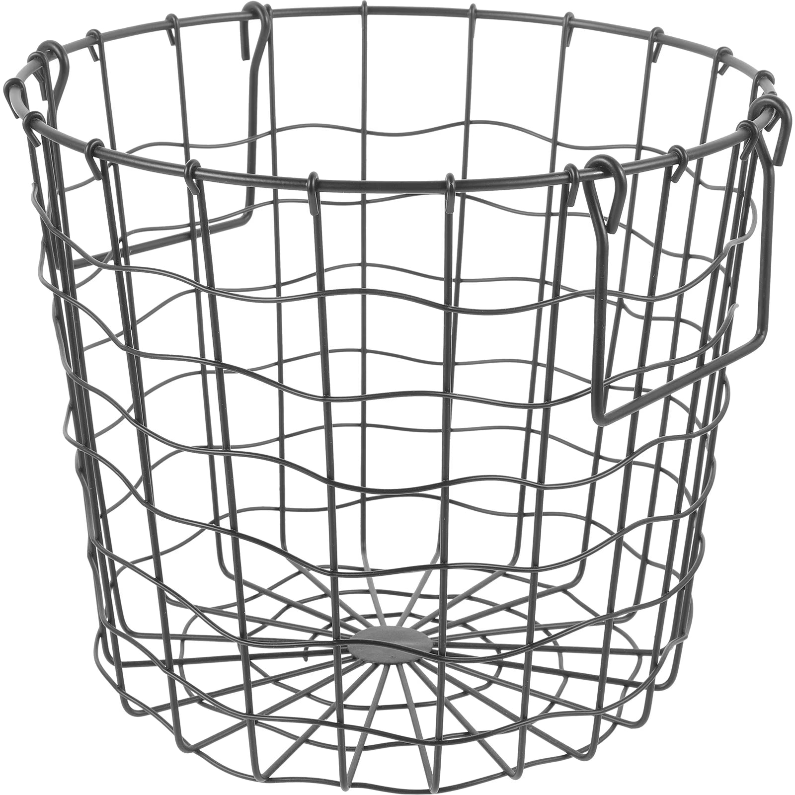 Round Iron Firewood Storage Basket (black) A812726