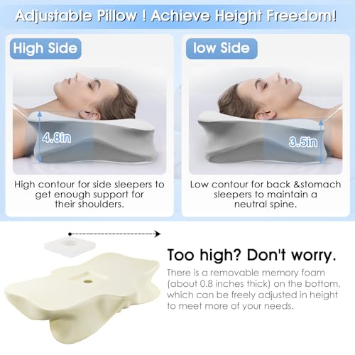 Memory Foam Cervical Neck Pillow O7663
