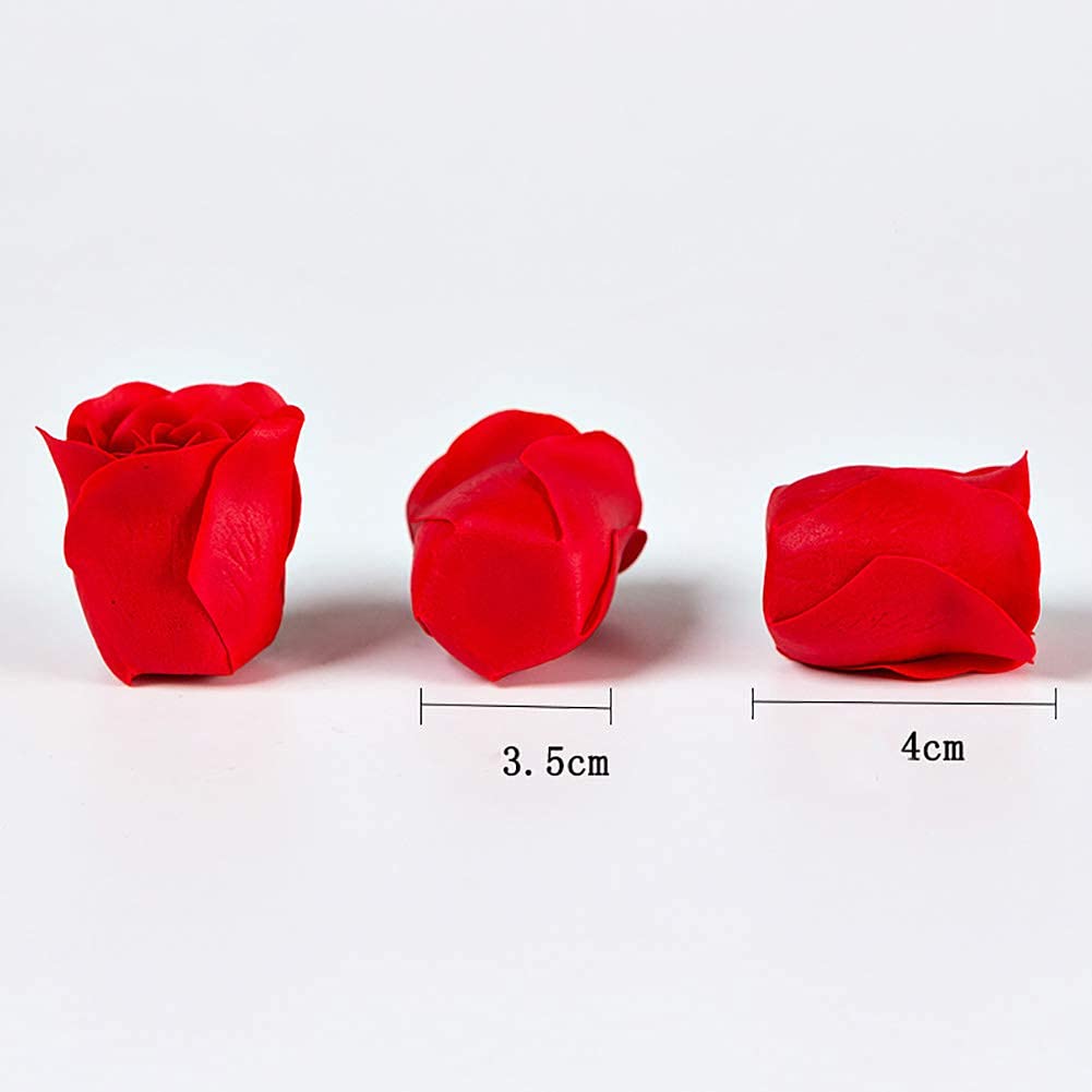 81Pcs Red Scented Bath Soap Rose Flower I2763