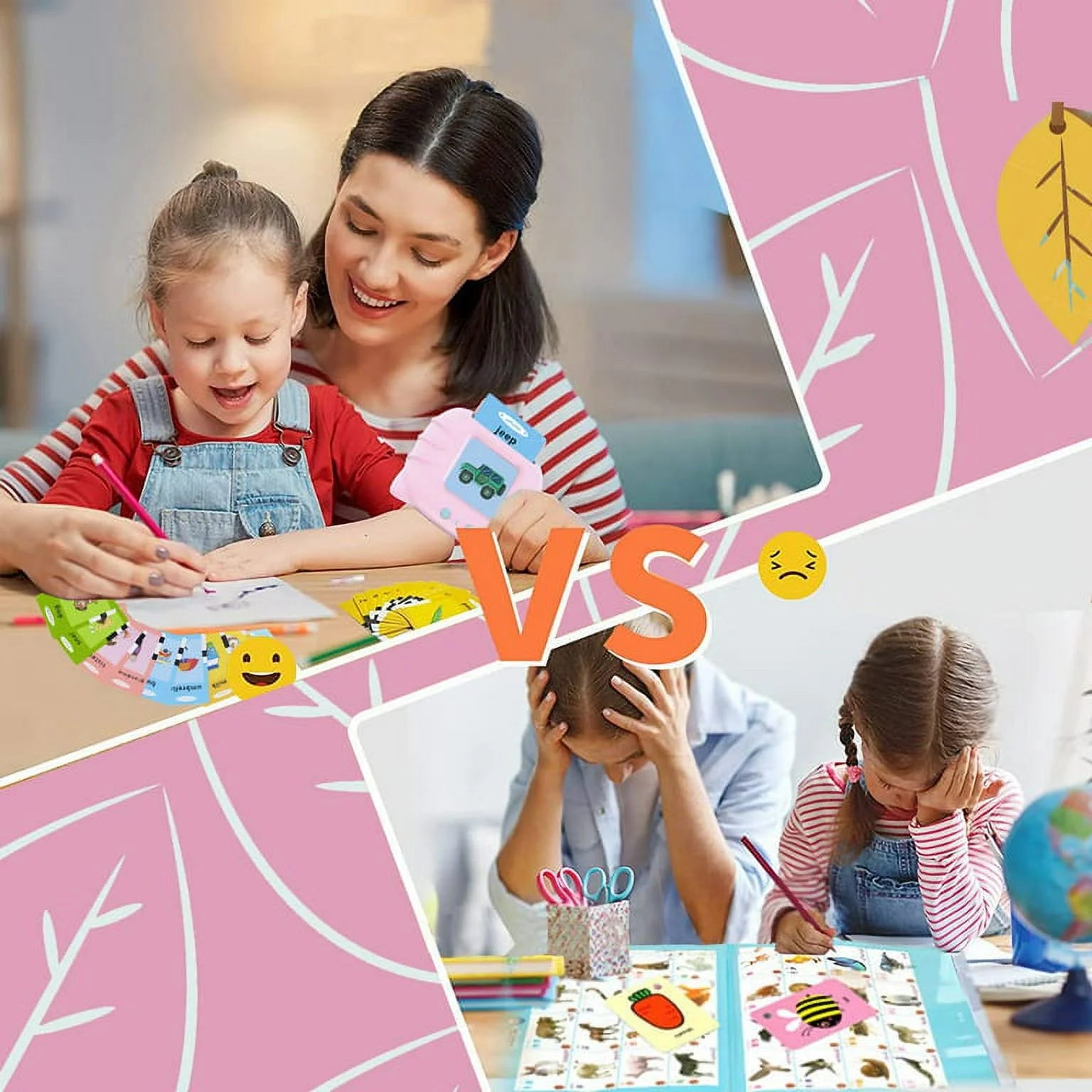 Pink Talking Flash Cards Toddler Toys G564
