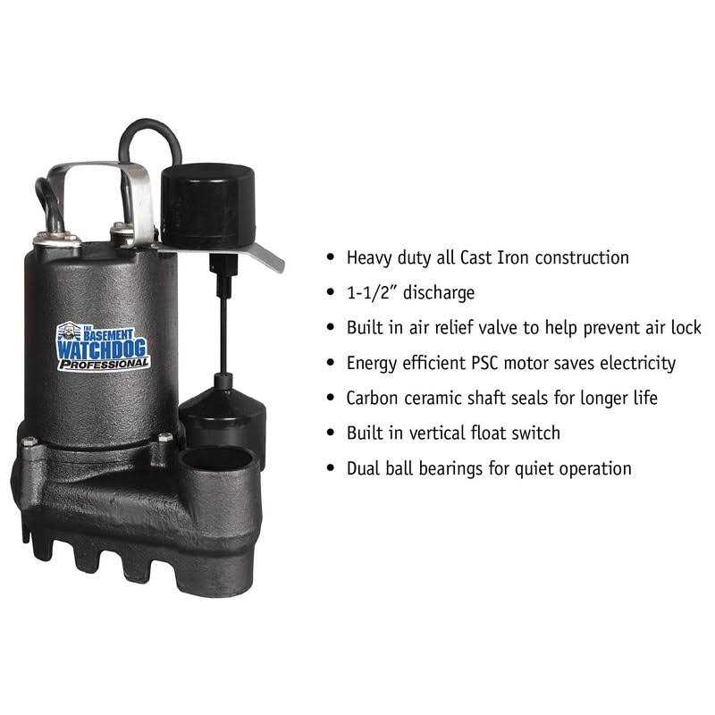1/2 HP 4,300 GPH Cast Iron Sump Pump J337