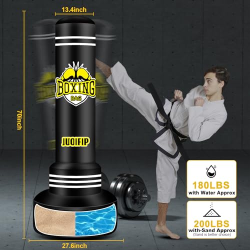 70" Freestanding Inflatable Punching Bag with Stand and Gloves S874