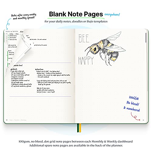 B5 Undated Daily Planner Notebook (Tan Softcover) F22428