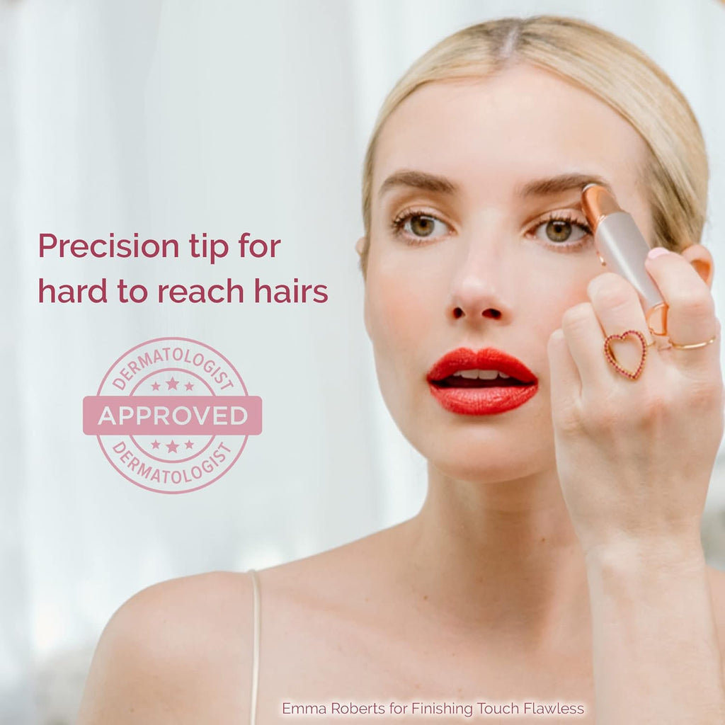 White Electric Eyebrow Hair Remover Razor with LED Light J8887