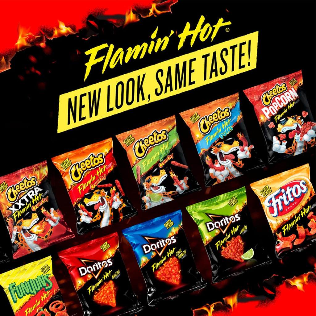 Cheese Flavored Snacks, Flamin' Hot Mix Variety Pack (Pack of 40) X508