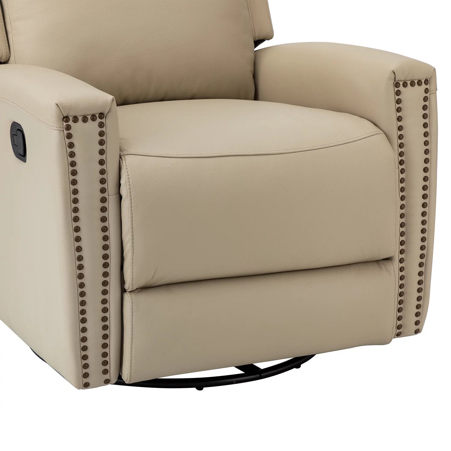 Genuine Leather Swivel Rocker Recliner Set of 2, Beige N945941