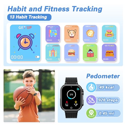 Kids Smart Watch with 32 Puzzle Games Camera Music Player Pedometer H8163
