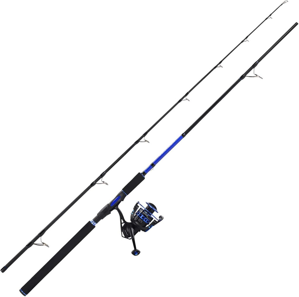 Fishing Rod and Reel Combo, Spinning & Baitcasting Combos, IM6 Graphite 2Pc Blanks, Stainless Steel Guides with Ceramic Rings, Contoured EVA Handles M6446