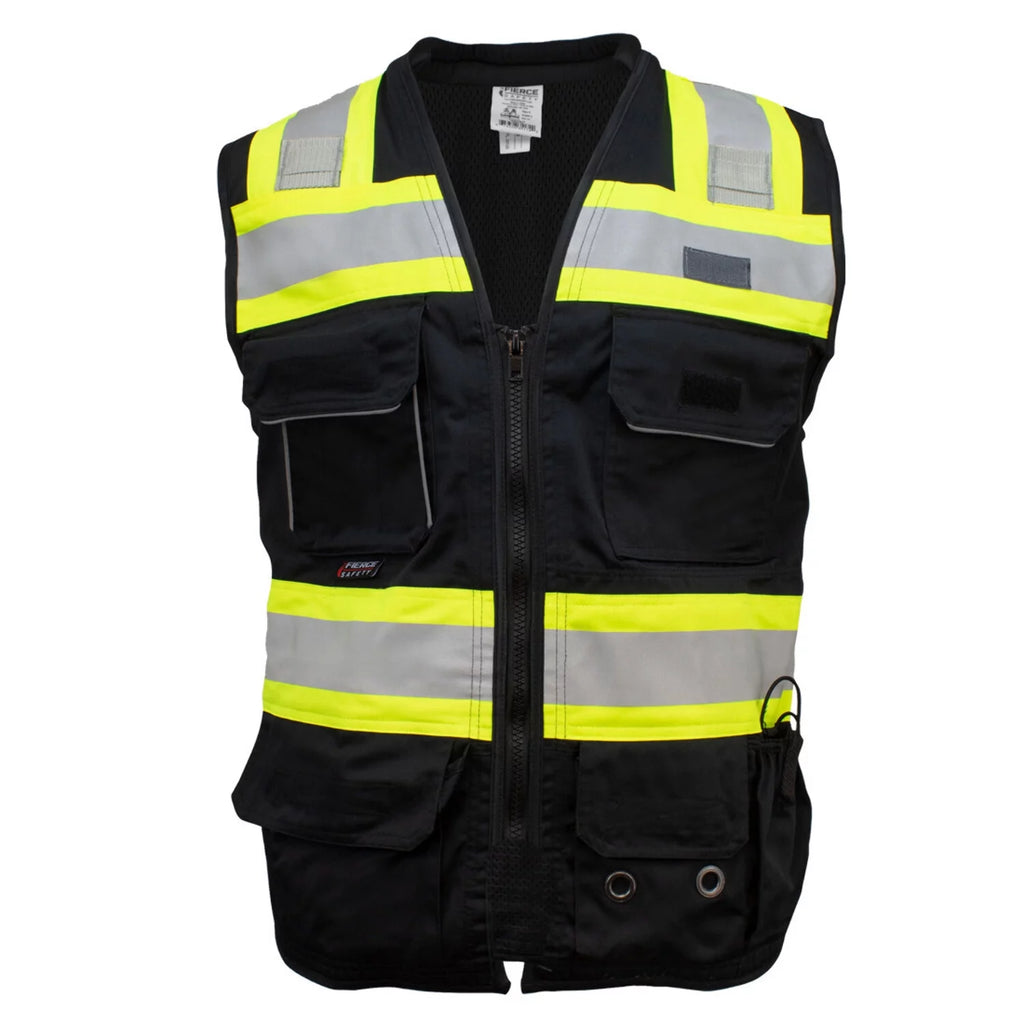 Black Surveyors Class 1 Vest with Tablet Pocket B919
