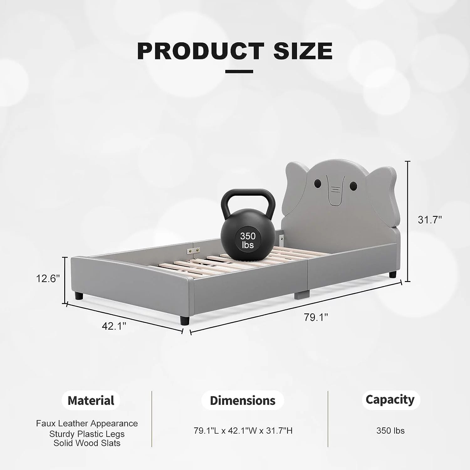 Twin Upholstered Platform Bed Frame with Headboard I467