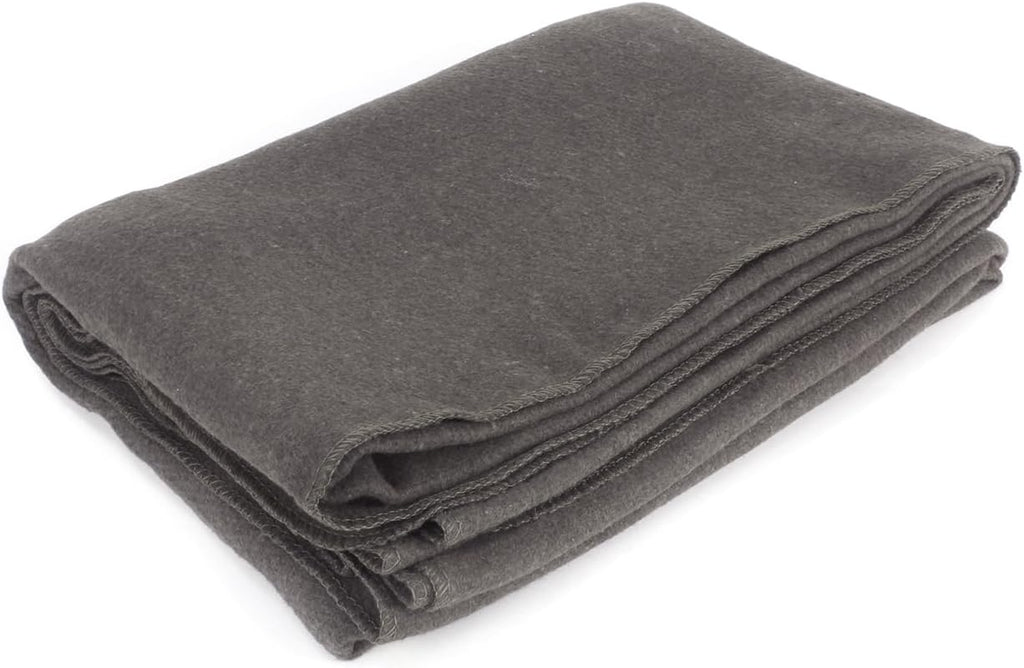 Grey Warm Wool Fire Retardant Blanket, 62" x 80" R12742