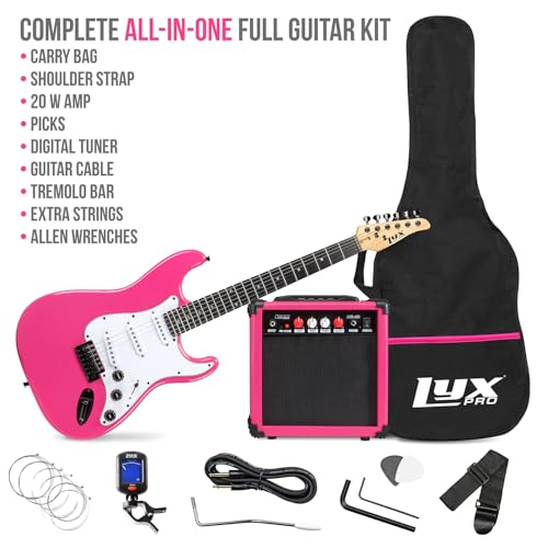 Black 39" Electric Guitar with 20w Amp and Case Bag C7533