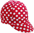 Red/ White Dot Cotton Welder Cap, Length 5 A4342