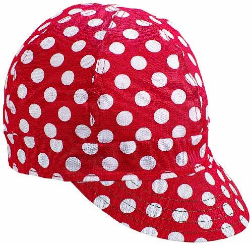 Red/ White Dot Cotton Welder Cap, Length 5 A4342