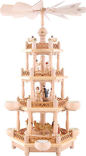 3-tier Natural Christmas Pyramid with Tealights H509